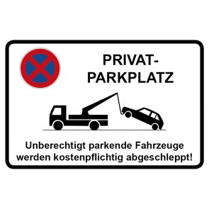 Parkverbotsschild Privatparkplatz · MAGNETSCHILD (Magnetfolie)
