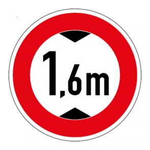 Schild Durchfahrtshöhe 1,6 Meter