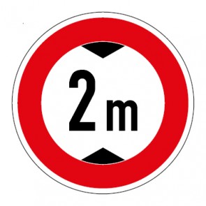 Schild Durchfahrtshöhe 2 Meter
