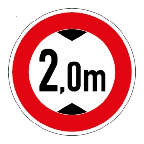 Schild Durchfahrtshöhe 2,0 Meter