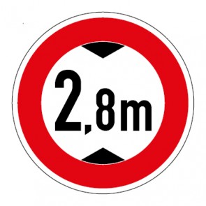 Schild Durchfahrtshöhe 2,8 Meter