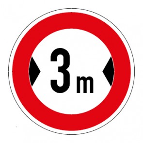 Schild Verkehrszeichen Durchfahrtsbreite  3 Meter · MAGNETSCHILD