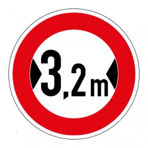 Schild Verkehrszeichen Durchfahrtsbreite  3,2 Meter