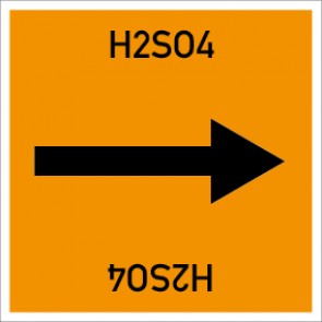 Rohrleitungskennzeichnung viereckig H2SO4 · MAGNETSCHILD