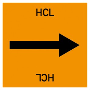 Rohrleitungskennzeichnung viereckig HCL · Aufkleber