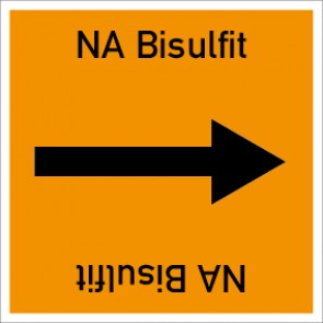 Schild Rohrleitungskennzeichnung viereckig NA Bisulfit · selbstklebend