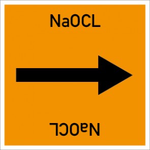 Rohrleitungskennzeichnung viereckig NaOCL · Aufkleber