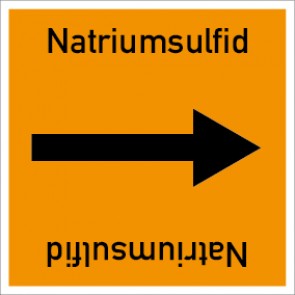 Schild Rohrleitungskennzeichnung viereckig Natriumsulfid · selbstklebend