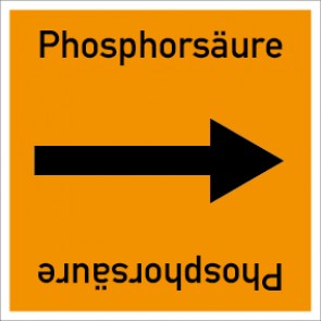 Rohrleitungskennzeichnung viereckig Phosphorsäure · Aufkleber