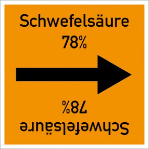 Rohrleitungskennzeichnung viereckig Schwefelsäure 78% · ALU-SCHILD