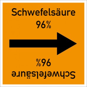 Rohrleitungskennzeichnung viereckig Schwefelsäure 96% · ALU-SCHILD