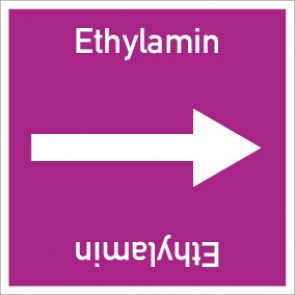 Schild Rohrleitungskennzeichnung viereckig Ethylamin · selbstklebend