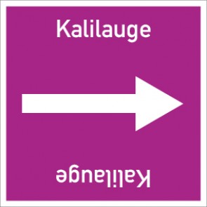 Rohrleitungskennzeichnung viereckig Kalilauge · ALU-SCHILD