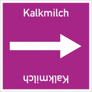 Rohrleitungskennzeichnung viereckig Kalkmilch · ALU-SCHILD