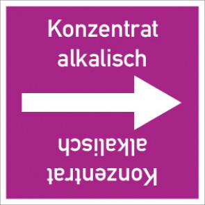 Rohrleitungskennzeichnung viereckig Konzentrat alkalisch · ALU-SCHILD