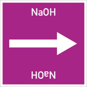 Rohrleitungskennzeichnung viereckig NaOH · Aufkleber