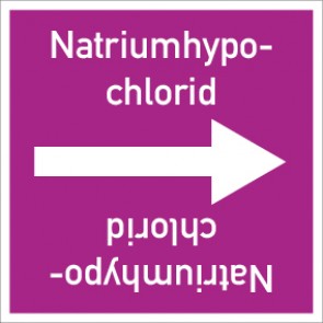 Rohrleitungskennzeichnung viereckig Natriumhypochlorid · ALU-SCHILD