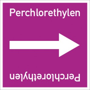 Rohrleitungskennzeichnung viereckig Perchlorethylen · Aufkleber | stark haftend