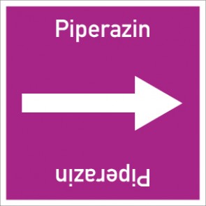 Rohrleitungskennzeichnung viereckig Piperazin · Aufkleber | stark haftend