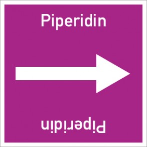 Rohrleitungskennzeichnung viereckig Piperidin · ALU-SCHILD