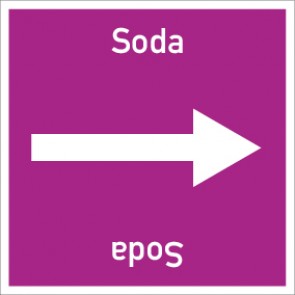 Rohrleitungskennzeichnung viereckig Soda · Aufkleber | stark haftend