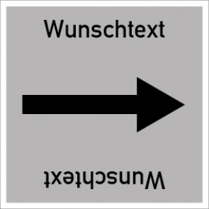 Rohrleitungskennzeichnung viereckig Wunschtext · Aluminium-Schild