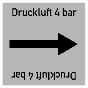 Rohrleitungskennzeichnung viereckig Druckluft 4 bar · ALU-SCHILD