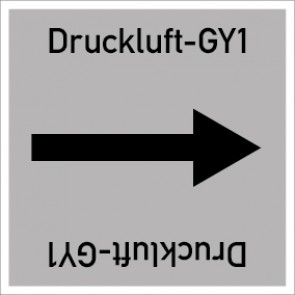 Rohrleitungskennzeichnung viereckig Druckluft-GY1 · ALU-SCHILD
