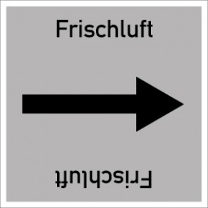 Rohrleitungskennzeichnung viereckig Frischluft · ALU-SCHILD