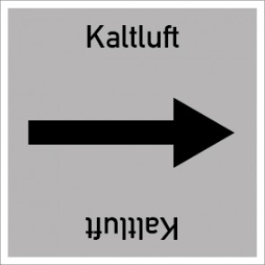 Rohrleitungskennzeichnung viereckig Kaltluft · ALU-SCHILD