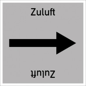 Rohrleitungskennzeichnung viereckig Zuluft · MAGNETSCHILD