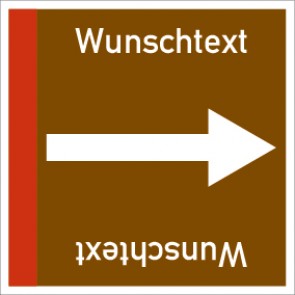 Rohrleitungskennzeichnung viereckig Wunschtext · Aufkleber