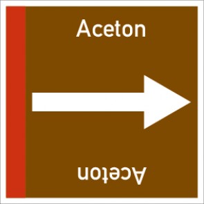 Schild Rohrleitungskennzeichnung viereckig Aceton · selbstklebend