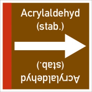 Rohrleitungskennzeichnung viereckig Acrylaldehyd (stab.) · Aufkleber