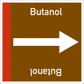 Rohrleitungskennzeichnung viereckig Butanol · Aufkleber | stark haftend