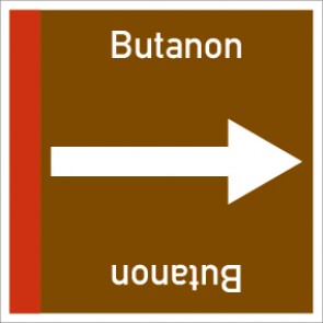 Rohrleitungskennzeichnung viereckig Butanon · Aufkleber