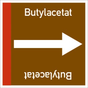 Rohrleitungskennzeichnung viereckig Butylacetat · ALU-SCHILD