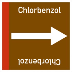 Rohrleitungskennzeichnung viereckig Chlorbenzol · Aufkleber | stark haftend