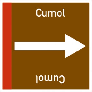 Rohrleitungskennzeichnung viereckig Cumol · Aufkleber