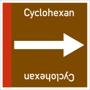Schild Rohrleitungskennzeichnung viereckig Cyclohexan · selbstklebend