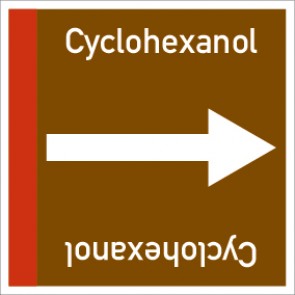Rohrleitungskennzeichnung viereckig Cyclohexanol · ALU-SCHILD