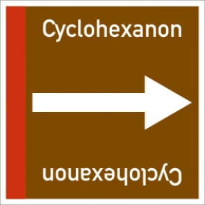 Rohrleitungskennzeichnung viereckig Cyclohexanon · ALU-SCHILD
