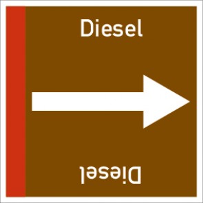 Rohrleitungskennzeichnung viereckig Diesel · Aufkleber | stark haftend