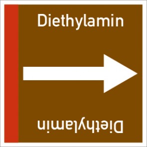 Schild Rohrleitungskennzeichnung viereckig Diethylamin · selbstklebend