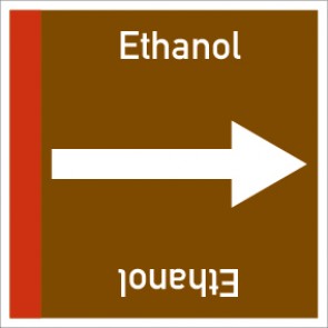 Rohrleitungskennzeichnung viereckig Ethanol · Aufkleber | stark haftend