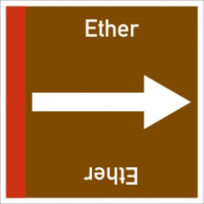 Rohrleitungskennzeichnung viereckig Ether · Aluminium-Schild