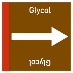Rohrleitungskennzeichnung viereckig Glycol · Aufkleber | stark haftend