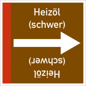 Rohrleitungskennzeichnung viereckig Heizöl (schwer) · ALU-SCHILD