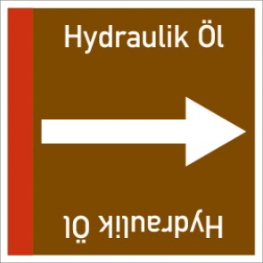 Rohrleitungskennzeichnung viereckig Hydraulik Öl · ALU-SCHILD