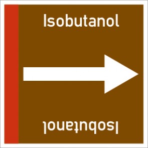 Rohrleitungskennzeichnung viereckig Isobutanol · Aufkleber